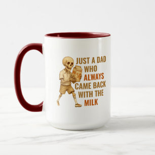 Funny Vintag Skeleton Vater Milk Joke Tasse