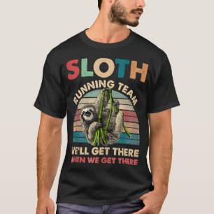 Funny Vintag Sloth Running Team Marathon Runners T-Shirt