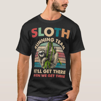Funny Vintag Sloth Running Team Marathon Runners T-Shirt