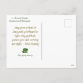 Funny Vintag St. Patrick's Day Feiertagspostkarte (Rückseite)