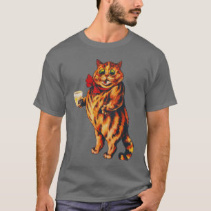 Funny Vintag Strip Cocktail Party Boozer Cat T-Shirt