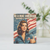 Funny Vintag Style American USA Patriotic Spaß Postkarte (Stehend Vorderseite)