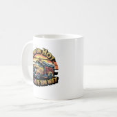 Funny Vintag Sunset Fire Truck Graphic Kaffeetasse (Vorderseite Links)
