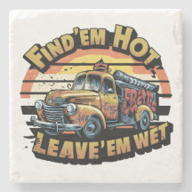 Funny Vintag Sunset Fire Truck Graphic