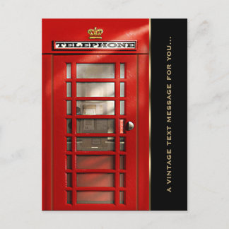 Funny Vintag Text Message Red Phone Booth Postkarte