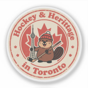 Funny Vintag Toronto Beaver Hockey Retro Aufkleber