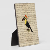Funny Vintag Toucan & Crown Fotoplatte (Seite)