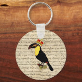Funny Vintag Toucan & Crown Schlüsselanhänger (Vorderseite)