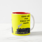 Funny Vintag Train Zweifarbige Tasse (VorderseiteRechts)