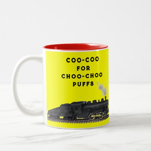 Funny Vintag Train Zweifarbige Tasse (Links)