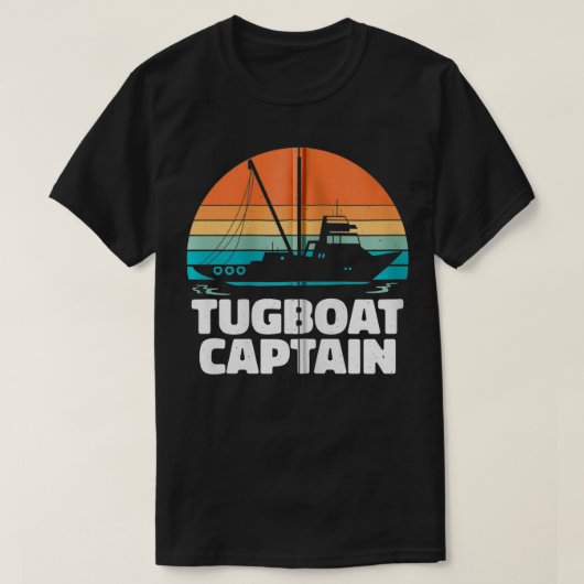 Funny Vintag Tugboat Zip T-Shirt (Design vorne)