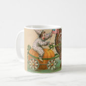 Funny Vintag Turkey Ride Kaffeetasse (Vorderseite Links)