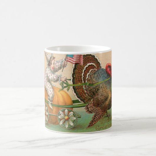 Funny Vintag Turkey Ride Kaffeetasse (Mittel)