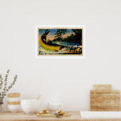 Funny Vintag übertrieben angeln Poster (Küche)