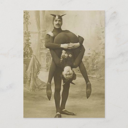 Funny Vintag Viktorianisch Circus Performers Postkarte (Vorderseite)
