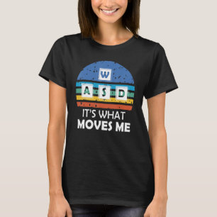 Funny Vintag WASD PC Gamer Funny Video Gaming Ret T-Shirt