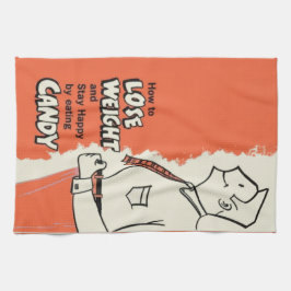 Funny Vintag Weight Loss und EAT CANDY Geschirrtuch
