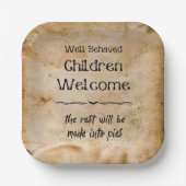 Funny Vintag Welcome Children Halloween-Party Pappteller (Vorderseite)