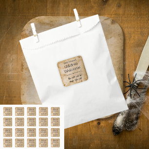 Funny Vintag Welcome Children Halloween-Party Quadratischer Aufkleber