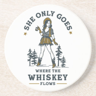 Funny Vintag Western Cowgirl Whiskey Lover Getränkeuntersetzer
