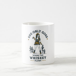 Funny Vintag Western Cowgirl Whiskey Lover Kaffeetasse