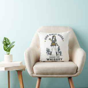 Funny Vintag Western Cowgirl Whiskey Lover Kissen