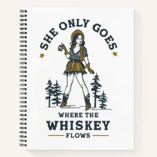 Funny Vintag Western Cowgirl Whiskey Lover Notizblock