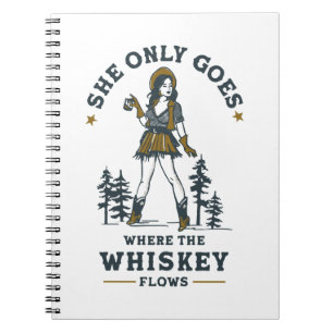 Funny Vintag Western Cowgirl Whiskey Lover Notizblock