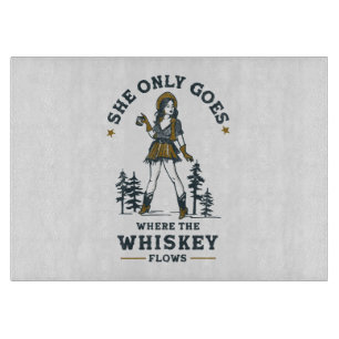 Funny Vintag Western Cowgirl Whiskey Lover Schneidebrett