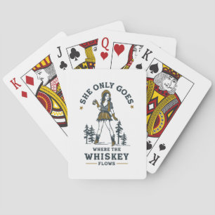 Funny Vintag Western Cowgirl Whiskey Lover Spielkarten