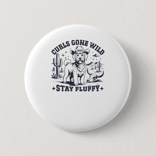 Funny Vintag Western Labradoodle Aufkleber Button (Vorderseite)