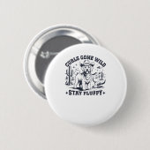 Funny Vintag Western Labradoodle Aufkleber Button (Vorne & Hinten)