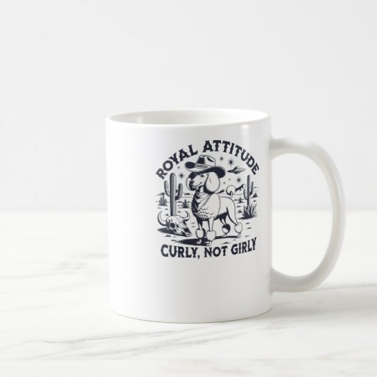 Funny Vintag Western Poodle Aufkleber Kaffeetasse (Rechts)