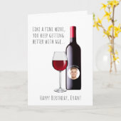 Funny Vintag Wine Geburtstagskarte Karte (Gelbe Blume)