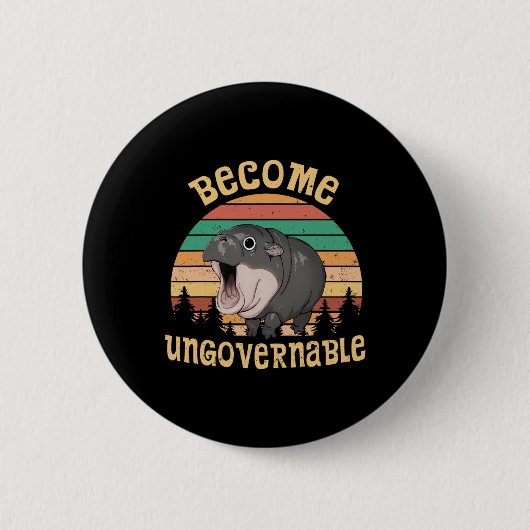 Funny Vintag wird unregierbar Moo Deng Ba1 Button (Vorderseite)