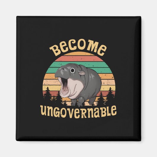 Funny Vintag wird unregierbar Moo Deng Ba1 Magnet (Vorne)