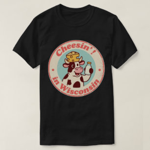 Funny Vintag Wisconsin Kuhkäse Hat Retro T-Shirt