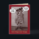 Funny Vintage 1920s Older Sister Birthday Card Karte<br><div class="desc">This is my Mom and her younger sister,  circa 1926,  Germany. Nothing like a little healthy sibling rivalry!</div>