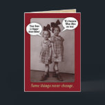 Funny Vintage 1920s Older Sister Birthday Card Karte<br><div class="desc">This is my Mom and her younger sister,  circa 1926,  Germany. Nothing like a little healthy sibling rivalry!</div>