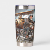 Funny Vintage Best Grandpa Ever Thermobecher (Vorderseite)