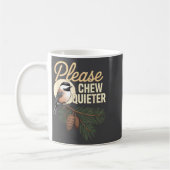 Funny Vintage Bird Nature Illustration Please Chew Kaffeetasse (Links)
