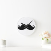 Funny Vintage Black Mustache Runde Wanduhr (Zuhause)