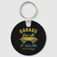Funny Vintage Car Mechanik die Garage ruft