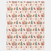 Funny Vintage Christmas Blanket 70s Pastel Vibe Fleecedecke (Vorderseite)