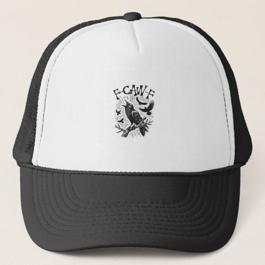 Funny Vintage Crow F-Caw-F Truckerkappe (Vorderseite)