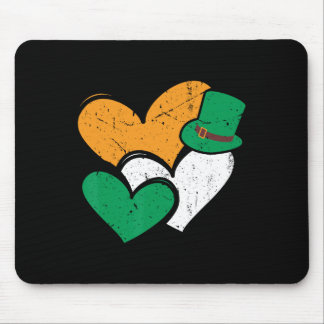 Funny Vintage Cute Hearts St Patricks Day Women Gi Mousepad