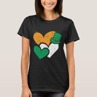 Funny Vintage Cute Hearts St Patricks Day Women Gi T-Shirt