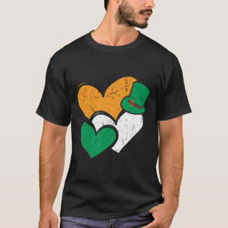 Funny Vintage Cute Hearts St Patricks Day Women Gi T-Shirt