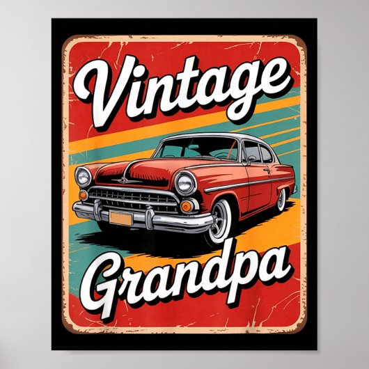 Funny Vintage Grandpa  Poster (Vorne)