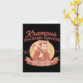 Funny Vintage Krampus Child Transrt Services Merry Karte (Gelbe Blume)
